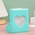 3-inch mini photo album with heart hollow window and matching pendant in teal blue - Mint Green Heart