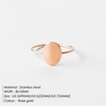 Minimalist rose gold stainless steel ring with 8x10mm oval flat top surface - Rose Gold