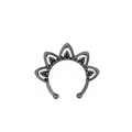 Septum-Nasenring in Gunmetal-Optik mit Lotuskrone und symmetrischen Perlendetails - Kupfer / Gunmetal-Schwarz (X844)