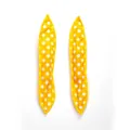 Pair of yellow polka dot sponge hair rollers for overnight heatless curls and styling - Polka Dot Yellow