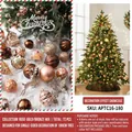 72-piece gold and coffee Christmas tree ornament set with reindeer and stars - 180cm Christmas Tree Accessory Pack / Golden Coffee