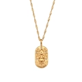 Collar de moneda del zodiaco Cáncer en acero inoxidable chapado en oro 18K con cristales - Cáncer