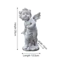 Nordic resin angel statue in vintage white finish dimensions 12.5x10x25cm 780g - Antique Standing Angel Hands Down