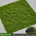 Artificial green moss lawn 1m*1m size with pearl cotton base for DIY landscape decor - 1m*1m / Light Green