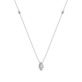 Elegant S925 sterling silver necklace with marquise-shaped zircon and silver finish - Lzn02-p For Sale