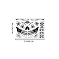 Halloween skull face temporary tattoo sheet KC-003 with spiders and bats 21x14.5cm - KC-003