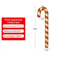 Christmas gold and red striped candy cane PVC decoration for holiday window display 40cm - 40CM Gold & Red Electroplated Glitter Candy Cane
