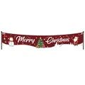 Buffalo plaid Christmas banner with Santa and snowman motifs for holiday party decor - 006 Buffalo Plaid Family Portrait