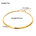 Golden stainless steel flat snake chain necklace 0.58cm width and 15g weight detail - Gold Flat Snake Chain Necklace (NK-206)