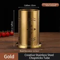 Detail of golden stainless steel cutlery holder with heart cutouts and size dimensions - 10CM Heart Gold Perforated With Base