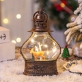 Bronze Christmas lantern with LED deer scene and warm lights for festive decor - Bronze Bottle Reindeer