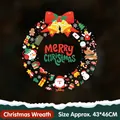 Christmas wreath window sticker with Santa and reindeer pattern, size 43x46cm - XL6119 Christmas Wreath