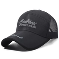 Black mesh trucker hat with Badforce Street Wear embroidery and breathable back panel - Adjustable / Black