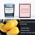 Scented soy candle in navy blue glass with Goji and Blood Orange aroma gift box - Forest Green (Fruity)