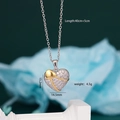 Klassische Herz-Anhänger-Halskette mit zweifarbiger 18K Goldbeschichtung und Zirkonia - Gold und Silber Zweifarbig