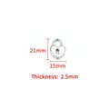Polished silver heart padlock charm with keyhole detail, 21x15mm stainless steel pendant - Polished Heart Lock 15x21mm / Steel