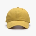 Gorra de béisbol de algodón amarillo brillante con visera curva y seis paneles - Ajustable / Amarillo Jengibre