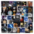 Watercolour space theme stamps with Apollo moon landing and planets sticker set - Space Stamps-55pcs