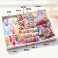 Rainbow hair accessories set including glitter clips, elastic bands, and mini claw clips - B61 (871PCS Boxed Set)