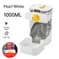 Mangeoire automatique à gravité 1000ML blanc perle pour cage d'animaux de compagnie - Distributeur de Nourriture Suspendu-1000ML / Blanc perle