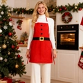 Klassiek rood kerstschort in de stijl van de kerstman met riemprint voor feestelijk koken - Kerst Schort Volwassene