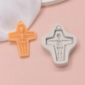 Stampo in silicone a croce con teschio e colata in resina con foro per ciondolo - Croce di Teschio(4)