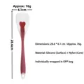 Silicone duckbill spatula with heart design, red and white color, 28.6cm length - Duckbill Spatula / Semi-transparent Red