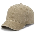 Cappellino baseball vintage kaki lavato con tesa corta e cotone effetto invecchiato - Regolabile / Cachi