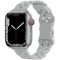 Correa de silicona gris claro para Apple Watch con patrón geométrico calado - 38/40/41/42mm / Gris