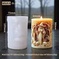 3D witch and skull silicone candle mold for Halloween DIY crafts, 75x105mm size - Witch A