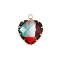 UAE flag colors heart glass pendant with gold trim for handmade DIY jewelry - Style 8-Flag Color 1