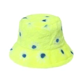 Cappello a secchiello in peluche giallo neon con stampe di margherite colorate - 58cm / Giallo Fluorescente (A)