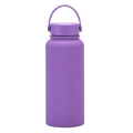 Matte purple stainless steel insulated water bottle with a portable handle sports cap - Violet
