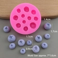 Pink silicone mold for DIY blueberry shapes with multiple fruit cavities for fondant decor - Silicone / Mixed Size Blueberry Mold