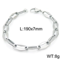 Pulsera de cadena geométrica en acero plateado, tamaño 190x7mm y peso de 8g especificado - Estilo A Pulsera / 19cm / Color Acero