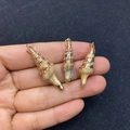 Three natural spiral shells with gold-plated edges and hooks for DIY jewelry making - No.16 (Spiral Shell - Gilded)