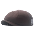 Brown mesh newsboy cap in breathable canvas and retro fabric label for summer comfort - Adjustable / Coffee