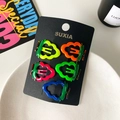 Vibrant fruit-shaped dopamine glow hair clips set in colorful neon resin for girls - Yellow-Green Grapes