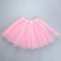 Pink multi-layered tulle tutu skirt with elastic waistband for dance and ballet - Pink / Length 40cm