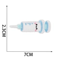 Detailed view of cute syringe embroidery patch with pink blush, size 7cm x 2.3cm - No.5 (Syringe)