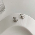 Silver knotted spiral clip-on earrings with minimalist metal design for non-pierced ears - Silver Knot Shape Ear Clip