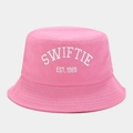 Pink Swiftie embroidered bucket hat in premium cotton canvas for sun protection - M (56-58cm) / Barbie Pink