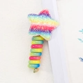 Rainbow sequin star hair clip with spiral coil spring and colorful elastic hair tie - Full Rainbow Gradient Star