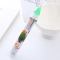 Christmas multi-color ballpoint pen with green tree cap and festive patterns - Christmas Tree