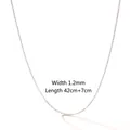 Rose gold stainless steel O-chain necklace, 1.2mm width and 42cm length with 7cm extender - 1.2 Flat O-Chain