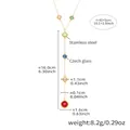 Schema dettagliato delle dimensioni della collana a Y dorata con pietre colorate - Vetro Multicolore Oro (TXP271)