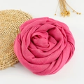 Rose red cotton linen scarf for women with soft texture styled in a flower shape - 190x100cm / Rose Red