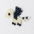 Handmade Miyuki seed bead dinosaur charm in cream and metallic blue for jewelry making - Grey Dinosaur / Light Gray
