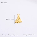 Minimalist 18k gold stainless steel Christmas tree pendant, waterproof and hypoallergenic - PJ91092 Christmas Tree