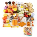 88-delige speelgoedset met realistische hamburgers, patat, dim sum en sushi voor kinderen - 88-delige Chinese en Westerse Voedselset (20A2)